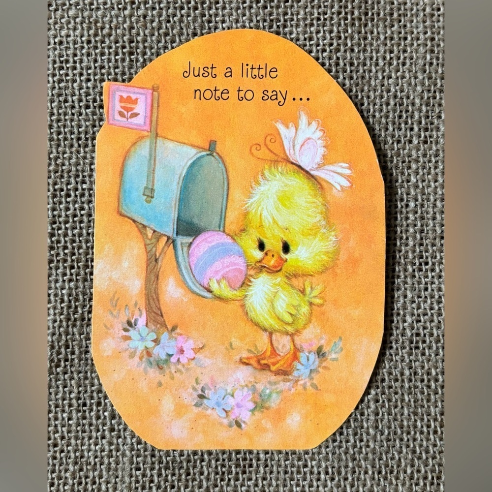 Vintage Hallmark Charmers Anthropomorphic Duckling Easter Card Kitsch Journaling